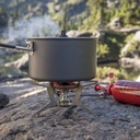 MSR WhisperLite International Stove Used with Metalic Pot On Top