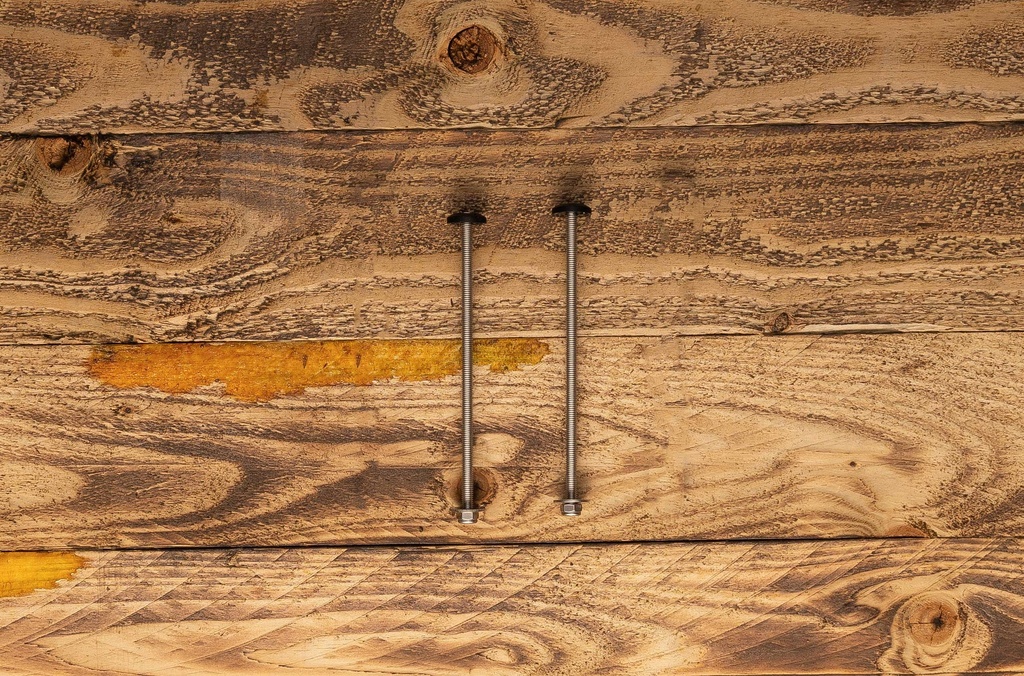 6" Bolt pair with washers and nut